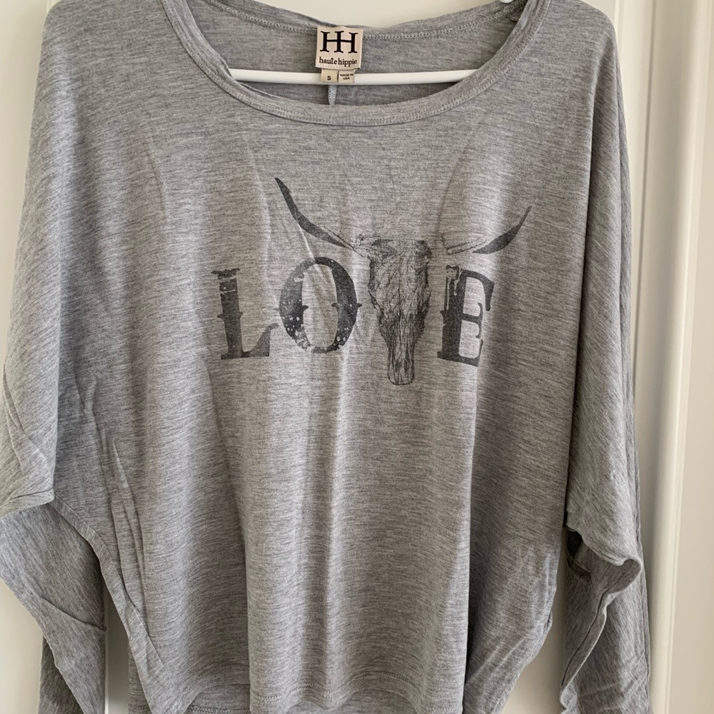 Haute Hippie Light Gray Tee